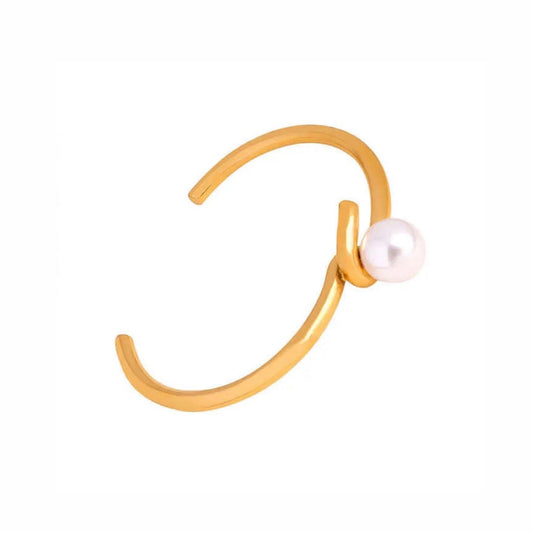 SIENNA PEARL KNOTTED BANGLE | 18K Gold